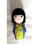Boneca Japonesa cofre  De Resina 17 cm.